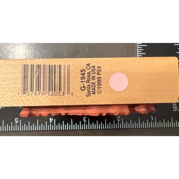 Vintage 1999 PSX Rubber Stamp on Wood Block Floral easter Basket Design G-1945 - Picture 5 of 5